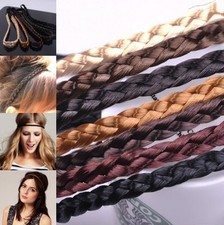  Geflochten Stirnband Zopf Haarband Haarreifen Holz Perlenkette Leder Zopfgummi 