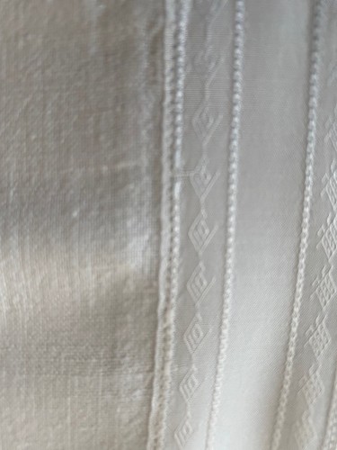 Tischdecke weiß mit bordüre - tischdecke,