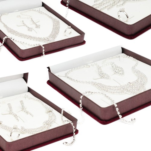 Strass schmuckset silberfarben - strass,