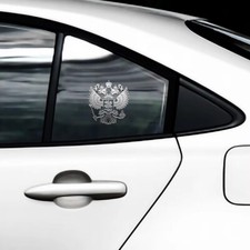 3D Russland Aufkleber Silber Wappen Russia Russischer Adler Sticker