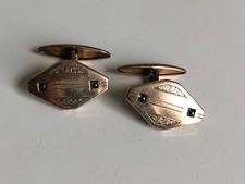 Antike Manschettenknöpfe. D.R.G.M.  GO.   AM.  Mit Saphiren.