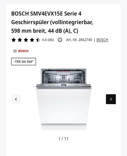 Bosch smv4evx15e serie - serie, 4