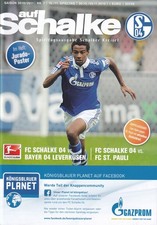 auf Schalke vs Bayer Leverkusen & St. Pauli Programm 2010 Poster Magazin Sammler