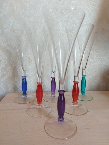 6er set vintage sekt gläser - vintage,