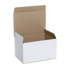 BOX KLAPPDECKELKARTON GESCHENKSCHACHTEL 130x100x60 mm EINWELLIG AUSSEN WEISS NEU