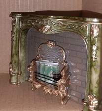 dollhouse fireplace Ofen Kamin Puppenhaus Puppenstube Zubehör Miniaturen 