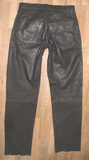 ENJOY  Herren- LEDERJEANS / Nubuk- Lederhose in schwarz in W30 / L32