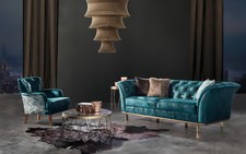 Türkis Wohnzimmersofa Luxus
