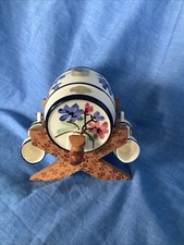 Vintage Miniatur Getränkespender Fass auf Holzständer mit 4x Krügen