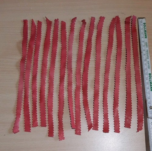 Echt leder zigzag streifen - 14,