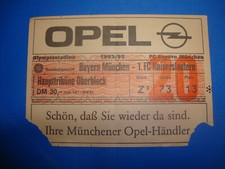 Ticket fc bayern - 92/93,