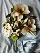 Magnolien Strauß Creme Seidenblumen  Kunstblumen Künstlicher Blumenstrauß