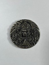 XXL MEDAILLE - MAYA KALENDER - Azteken / Pyramide / Sonnenscheibe - BRONZE