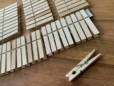 50 Wäscheklammern BIRKENHOLZ Klammern Holzklammern Wäsche Holzwäscheklammern