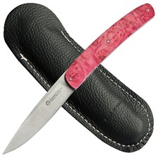 Maserin Klappmesser "GOURMET LINIE" Taschenmesser Bruyère-Wurzelholz Lederetui