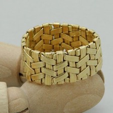 Damen Ring Gliederring geflochten beweglich in 585/14K Gelbgold - Gr. 61