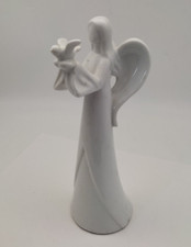 ? Vintage: ENGEL mit FRIEDENSTAUBE weißes Porzellan, Höhe 21cm - 1980er Jahre