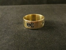 Alien Edelstahl Ring 24 Karat Vergoldet Damen Schmuck Weltraum Raumschiff 