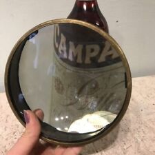 XL Lupenglas Linse konvex groß schwer Messing antik alt vintage 16 cm