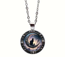 Mond Katze Anhänger Damen