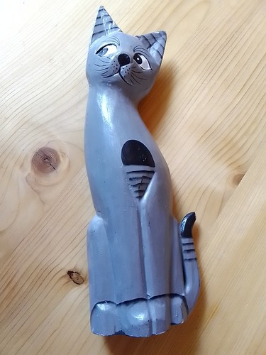 Deko katze aus holz - katze,
