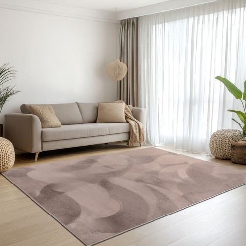 Teppich taupe samtig weich