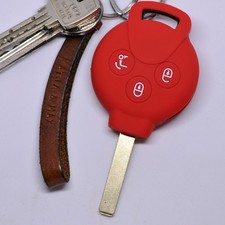 Funk Schlüssel Case Cover Hülle Rot für Smart 451 Fortwo Cabrio Coupe Key