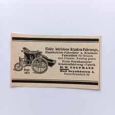 1930 Voltmann Elektrofahrzeug Krankenfahrzeuge Bad Oeynhausen Werbung Reklame