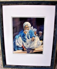 Gemälde Gouache hinter glas