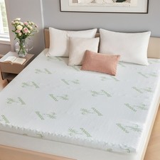 7-Zonen Memory Foam Gelschaum Matratzen Topper mit Bezug Rutschfest Atmungsaktiv