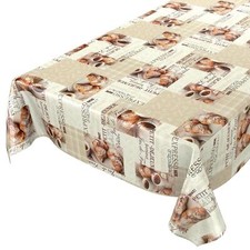 Tischdecke kaffee croissant - tischdecke,