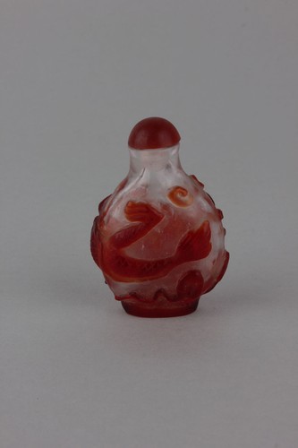 überfangglas snuff bottle - bottle, mit