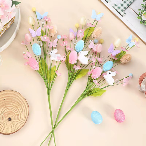 Oster hase blumen zweig - hase, deko