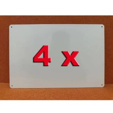 4 x Blanko Blechschild DIY 30 x 20 cm weiß Rohling Bastelschild Metallschild