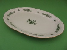 Seltmann Weiden, Wien, grüne Rose * Beilagenplatte * 18 x 28,5 cm, mit Goldrand