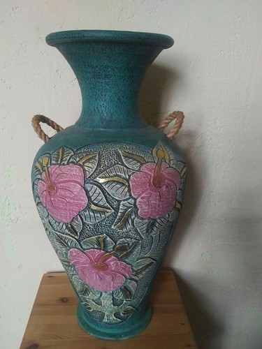 Grosse alte vase bemalt - vase,