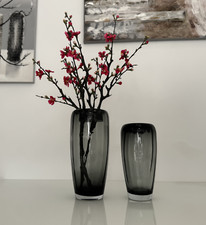 Rauchgraue Glasvasen Set