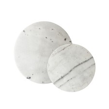 Marmor Servierplatte Tablett Marble grau weiß rund Servierbrett Natur modern