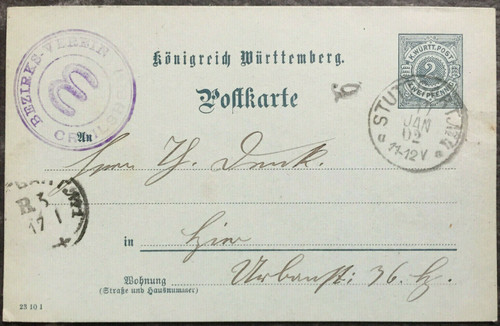 Württemberg ganzsache 1902 - württemberg,