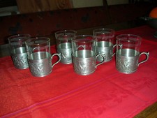  Teegläser mit Zinnhalter