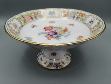 Schumann Arzberg Dresdner Blumen Gebäckschale auf Fuß Empress