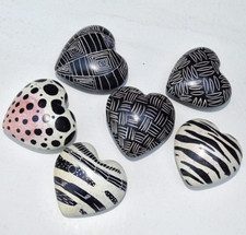 6er Set Speckstein Deko-Herz