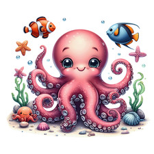 Wandtattoo Aufkleber Octopus