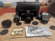 Porst Reflex C-TL II Spiegelreflexkamera mit 2 Objektiven, Blitzlicht, Tasche