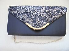 10 Handtaschen Abendtaschen Damen blau silber Muster Spitze Boho Retro Modern