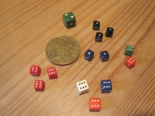 14  Miniwürfel Spielwürfel Würfel aus Kaugummi-Automaten 60er Jahren Retro 