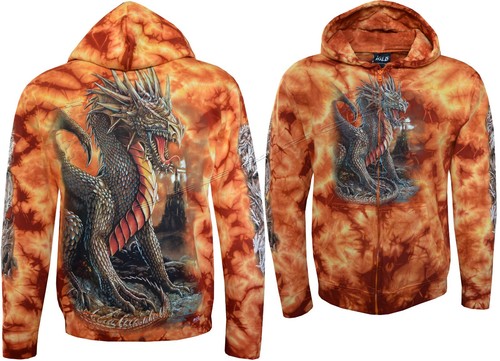Tie dye hoodie - zip, dragon