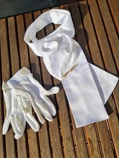 Plastron Plastronnadel (Pferdekopf) Handschuhe weiß Reiten Turnier-Set 3-teilig 