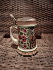 BMF Bierkrug Bierseidel Humpen " Der Schreiner " mit Zinndeckel