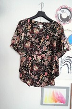 H&M Bluse Kurzarm Floral bunt